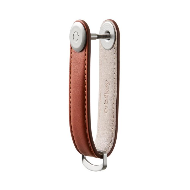 orbitkey Schlüssel-Organizer leather cognac with tan stitching